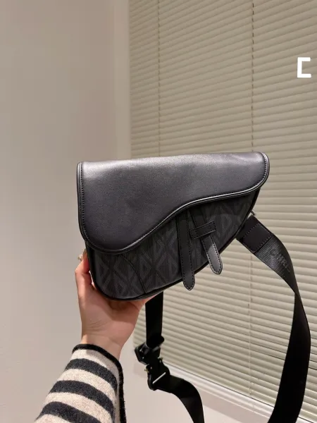 Dior Saddle Bag Navy Blue Matte Finish Crossbody Bag - 12