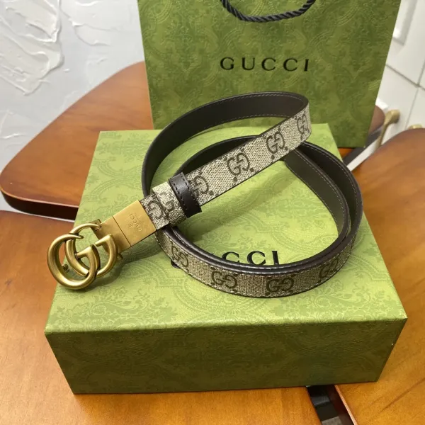 Gucci GG Marmont Belt Black Monogram Canvas Belt - 15