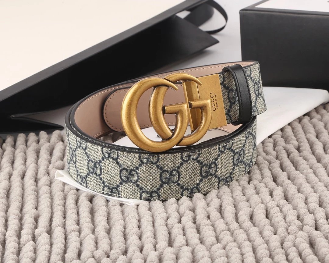 Gucci GG Marmont Leather Belt Black with Green-Red Web Stripe - 7