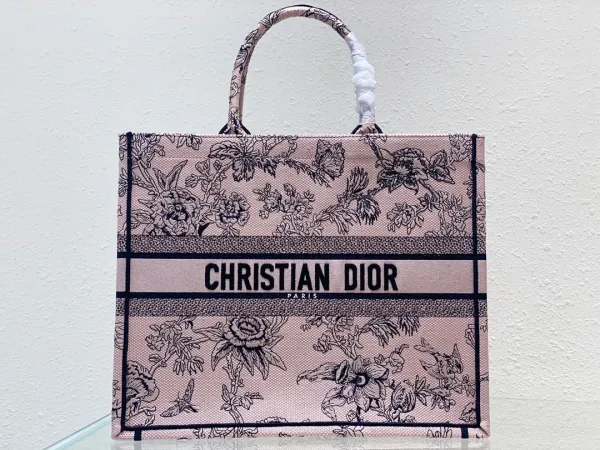 Dior Book Tote René Moutard Floral Print White Handbag Tote Bag - 3