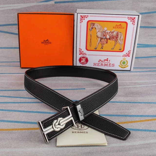 Hermès Belts Leather belt with H buckle product detail image 11