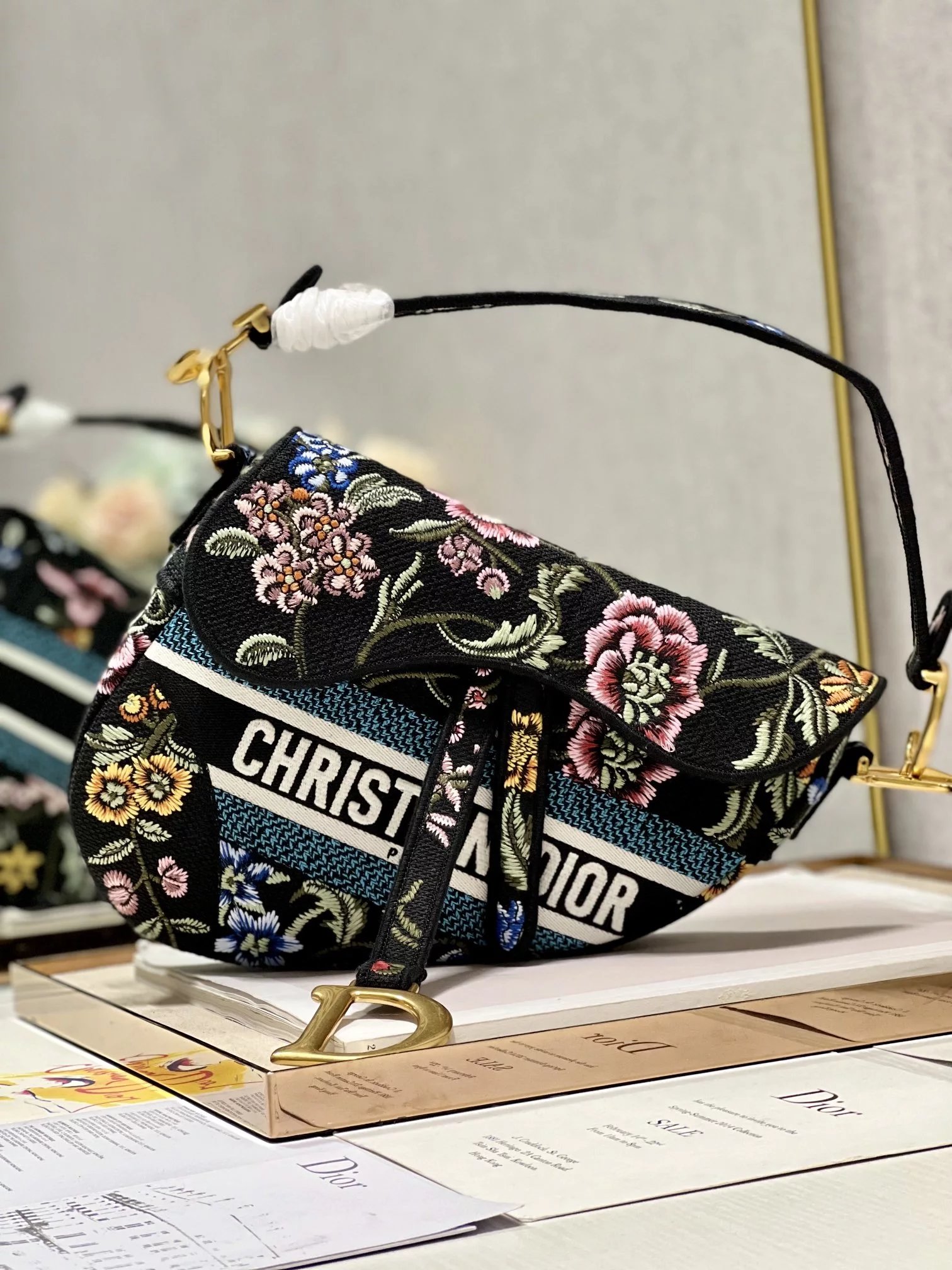 Dior Saddle Bag Oblique Print Multicolor Crossbody Bag - 3