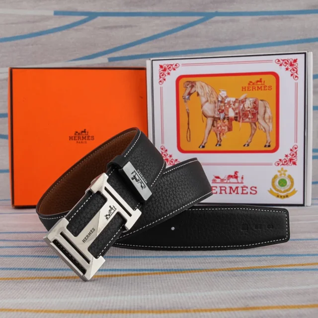 Hermès Belts Leather belt with H buckle product detail image 14