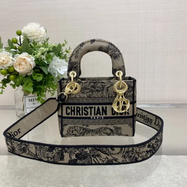 Dior Book Tote René Moutard Floral Print White Handbag Tote Bag - 4