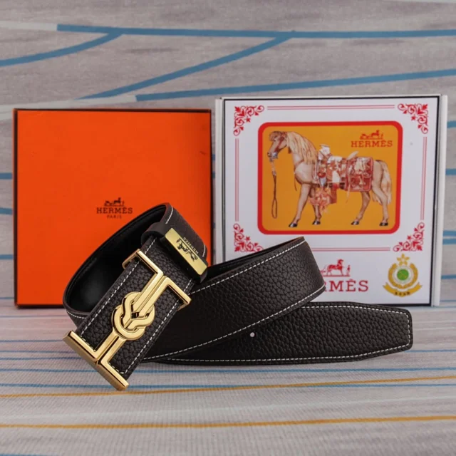 Hermès Belts Leather belt with H buckle product detail image 12