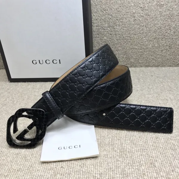 Gucci GG Marmont Belt Black Monogram Canvas Belt - 14
