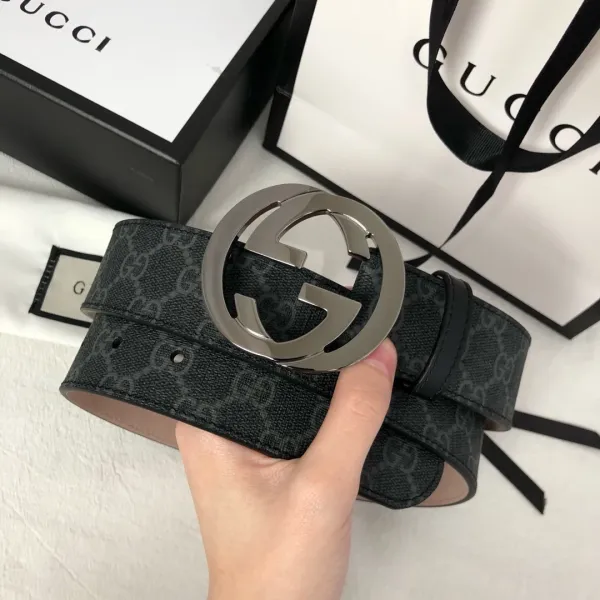 Gucci GG Marmont Belt Black Monogram Canvas Belt - 6