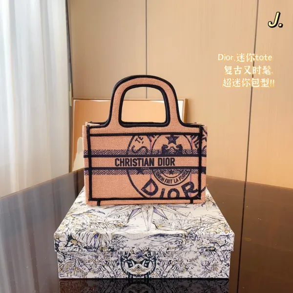 Dior Book Tote Mini Navy Constellation Print Tote Bag - 14