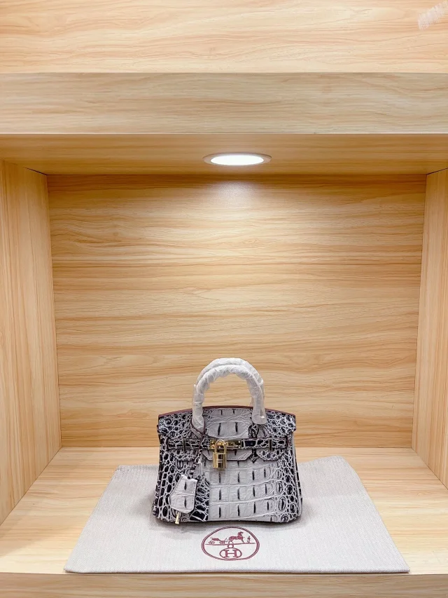 Hermès Handbags Crocodile-embossed padlock handbag product detail image 4