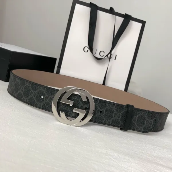 Gucci GG Marmont Belt Black Monogram Canvas Belt - 5