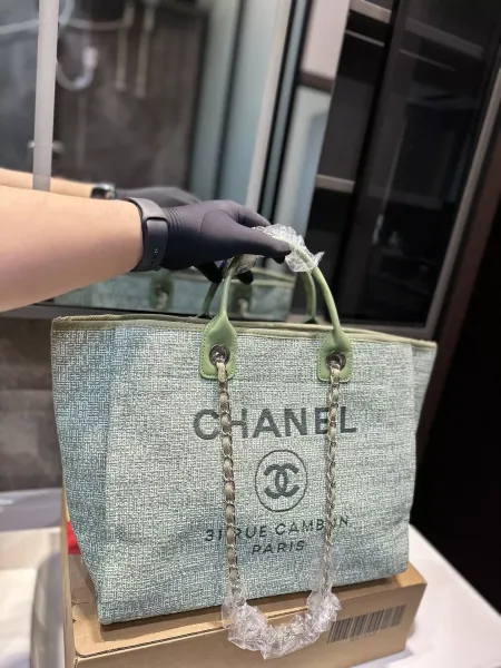Chanel Sporty Tote Pink Pinstripe Handbag Tote Bag - 5