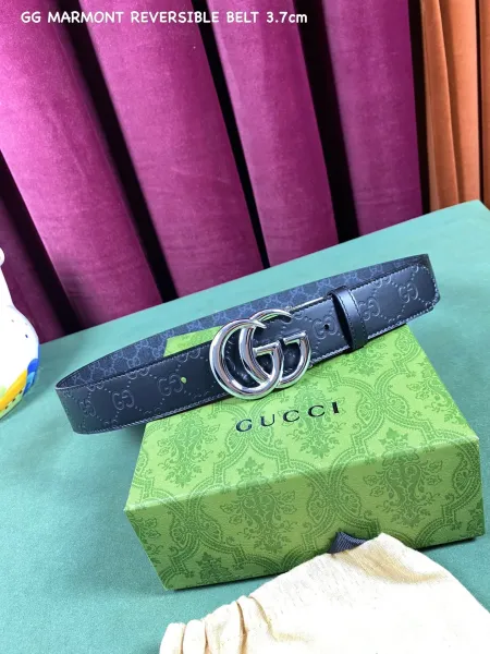 Gucci GG Marmont Belt Black Monogram Canvas Belt - 12