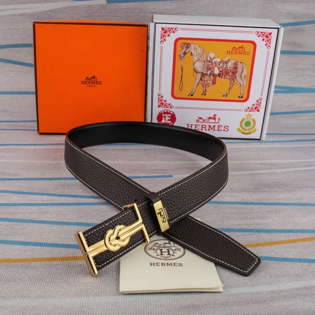Hermès Belts Leather belt with H buckle product detail image 10