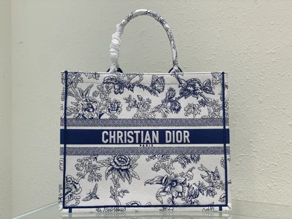Dior Book Tote René Moutard Floral Print White Handbag Tote Bag - 10