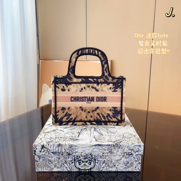 Dior Book Tote Mini Navy Constellation Print Tote Bag - 4