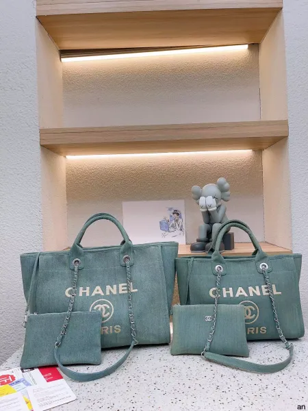 Chanel Deauville Tote Beige Tweed Handbag Tote Bag - 5