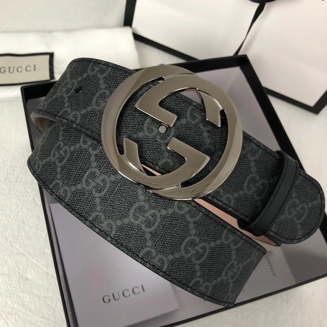 Gucci GG Marmont Belt Black Monogram Canvas Belt