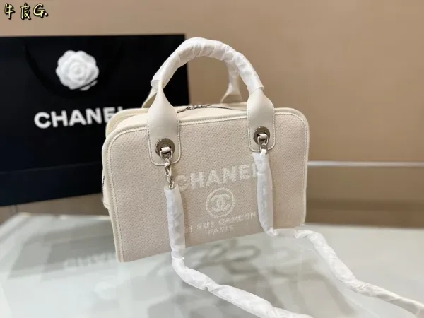 Chanel Deauville Tote Beige Tweed Handbag Tote Bag - 14