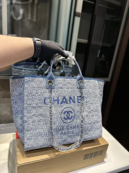 Chanel Sporty Tote Pink Pinstripe Handbag Tote Bag - 7