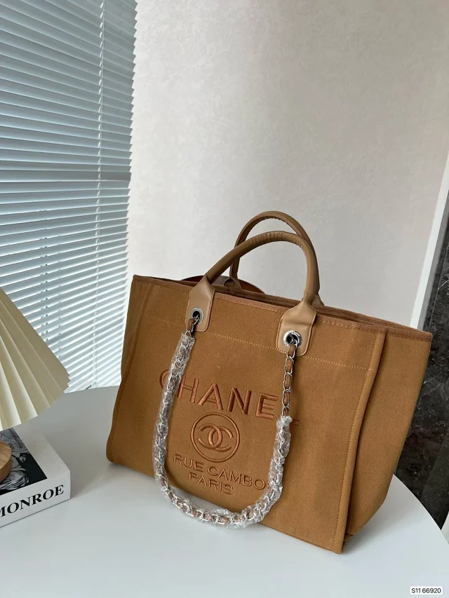 Chanel Handbags Canvas Tote with Chain Handles product detail image 3