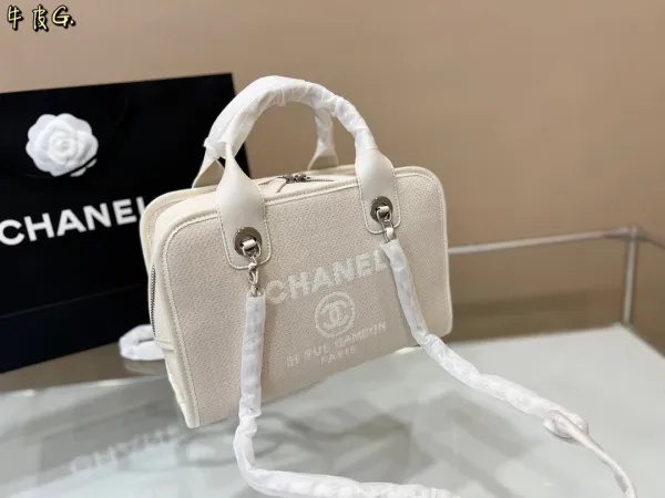 Chanel Deauville Tote Beige Tweed Handbag Tote Bag - 11