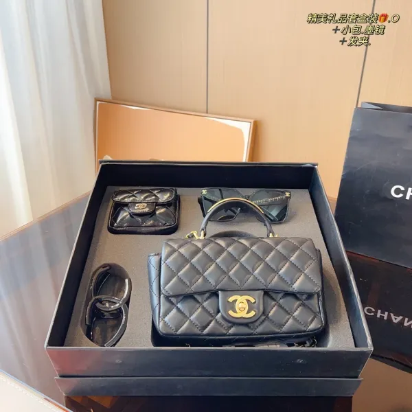 Chanel Mini Flap Bag Black Pearl-Embellished Quilted Leather Chain Bag Shoulder Bags - 3