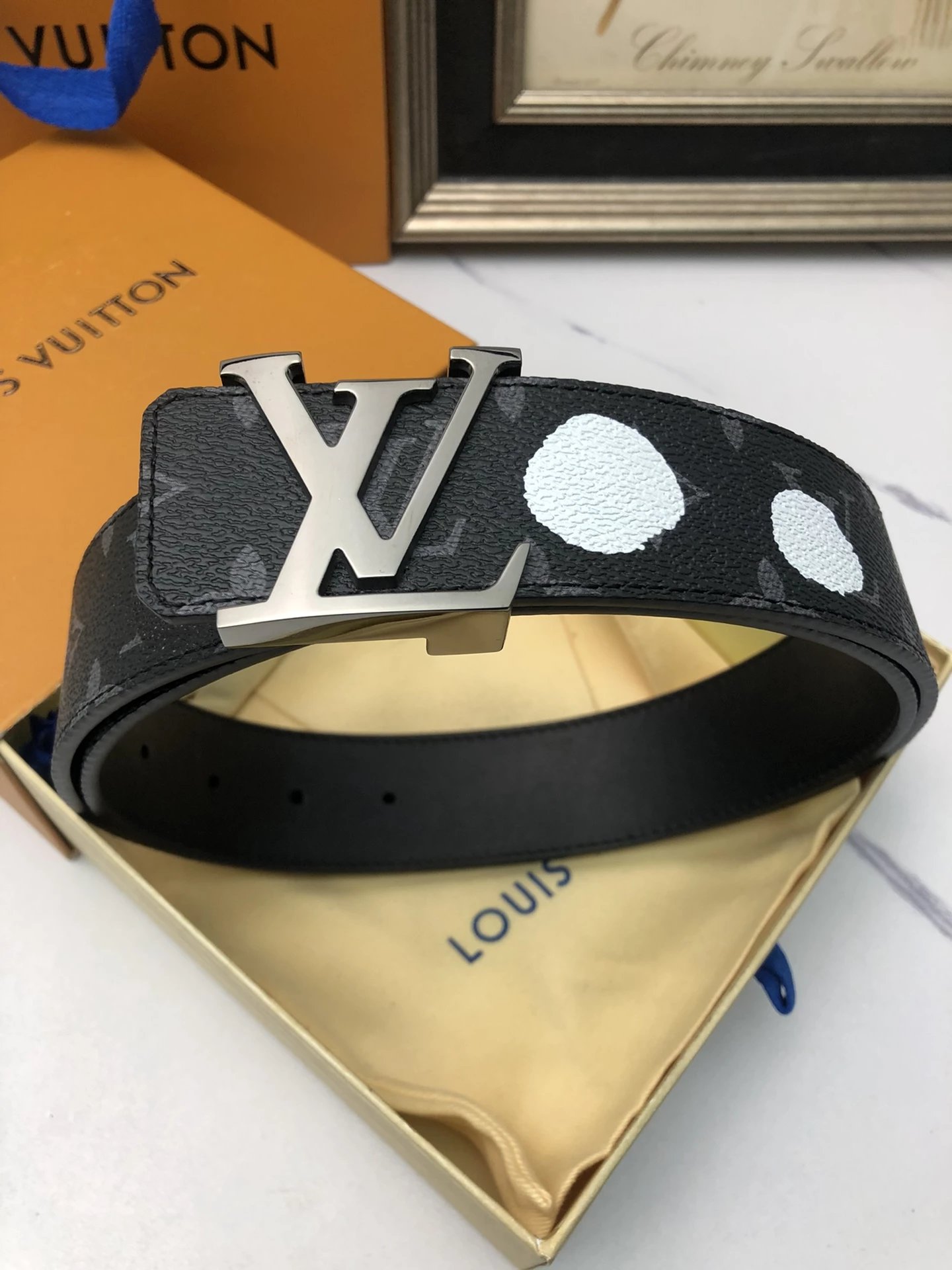 Louis Vuitton LV Initiales Belt Black Crocodile-Embossed Leather Belt - 15