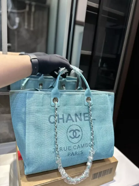 Chanel Sporty Tote Pink Pinstripe Handbag Tote Bag - 4