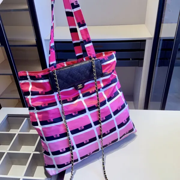 Chanel Sporty Tote Pink Pinstripe Handbag Tote Bag - 13
