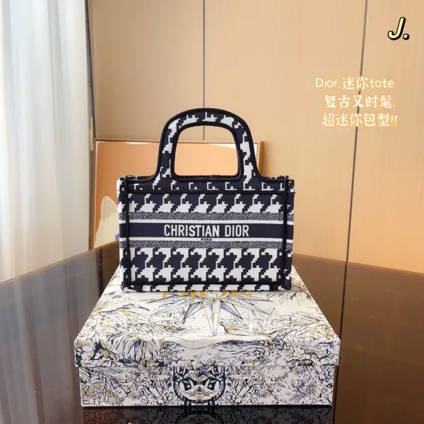 Dior Book Tote Mini Navy Constellation Print Tote Bag - 13
