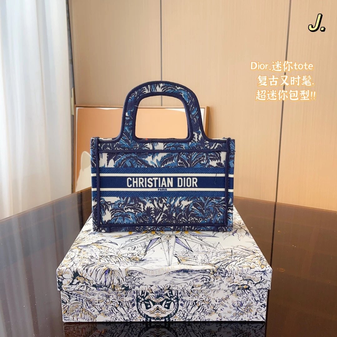 Dior Book Tote Mini Blue Toile de Jouy Handbag Tote Bag - 5