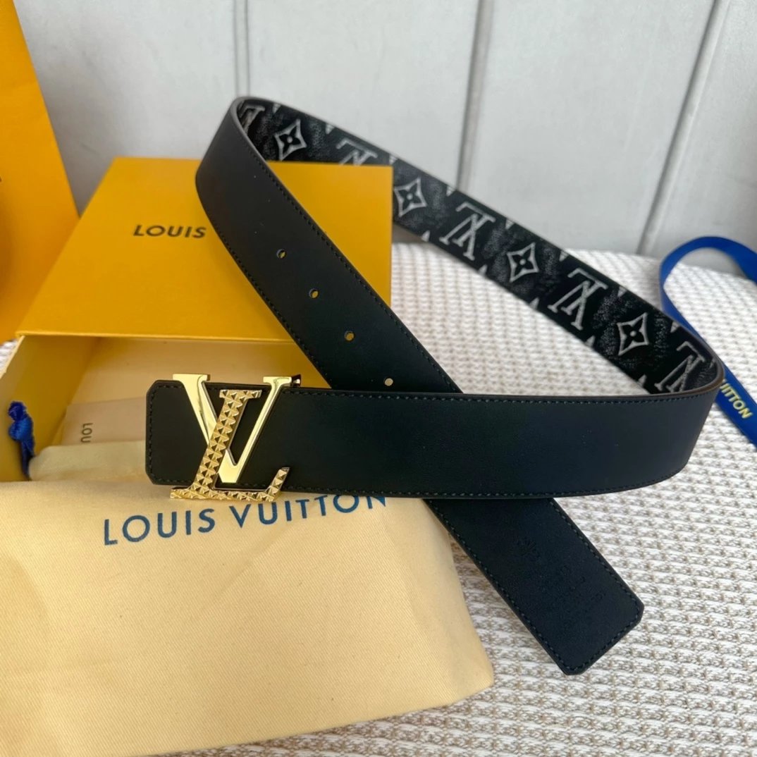 Louis Vuitton LV² Monogram Empreinte Leather Belt Black - 10