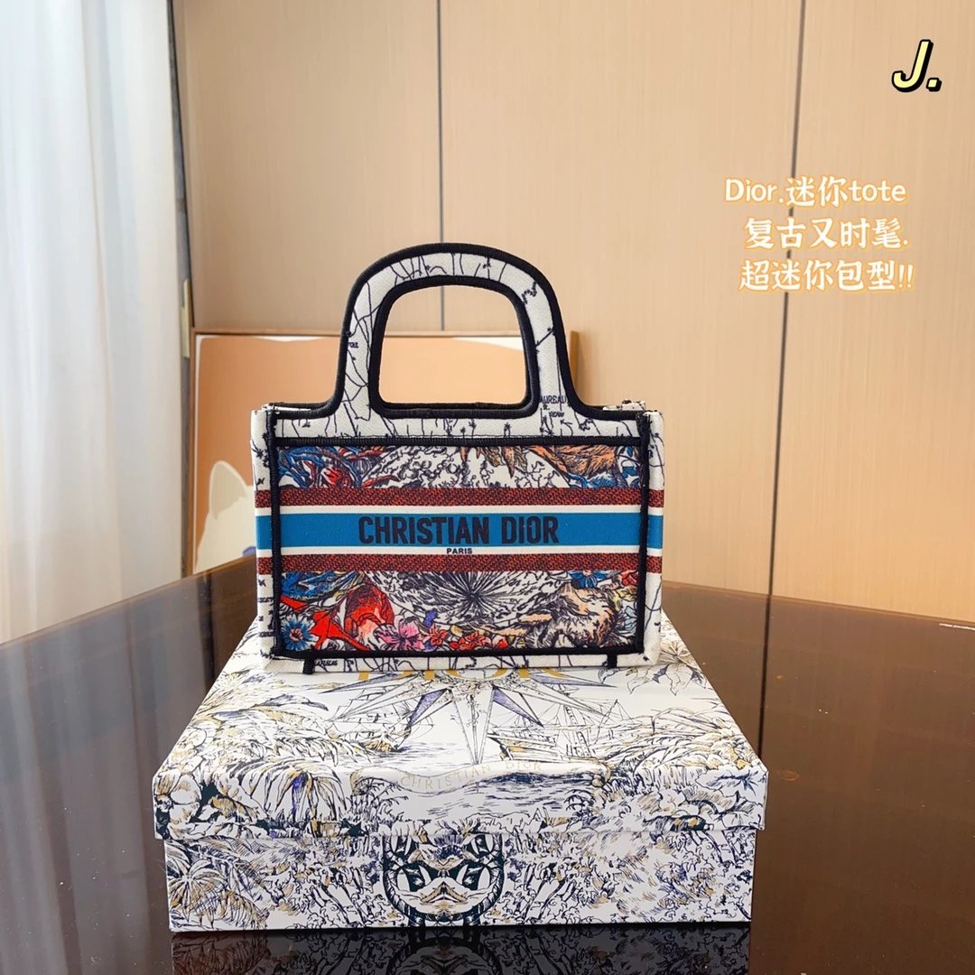 Dior Book Tote Mini Blue Toile de Jouy Handbag Tote Bag - 8