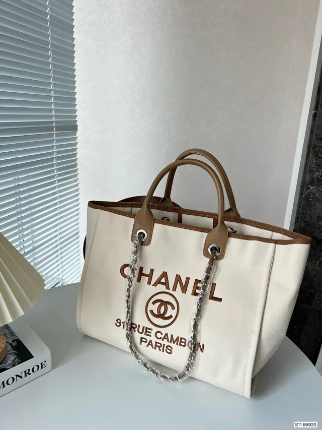 Chanel Handbags Canvas Tote with Chain Handles product detail image 2