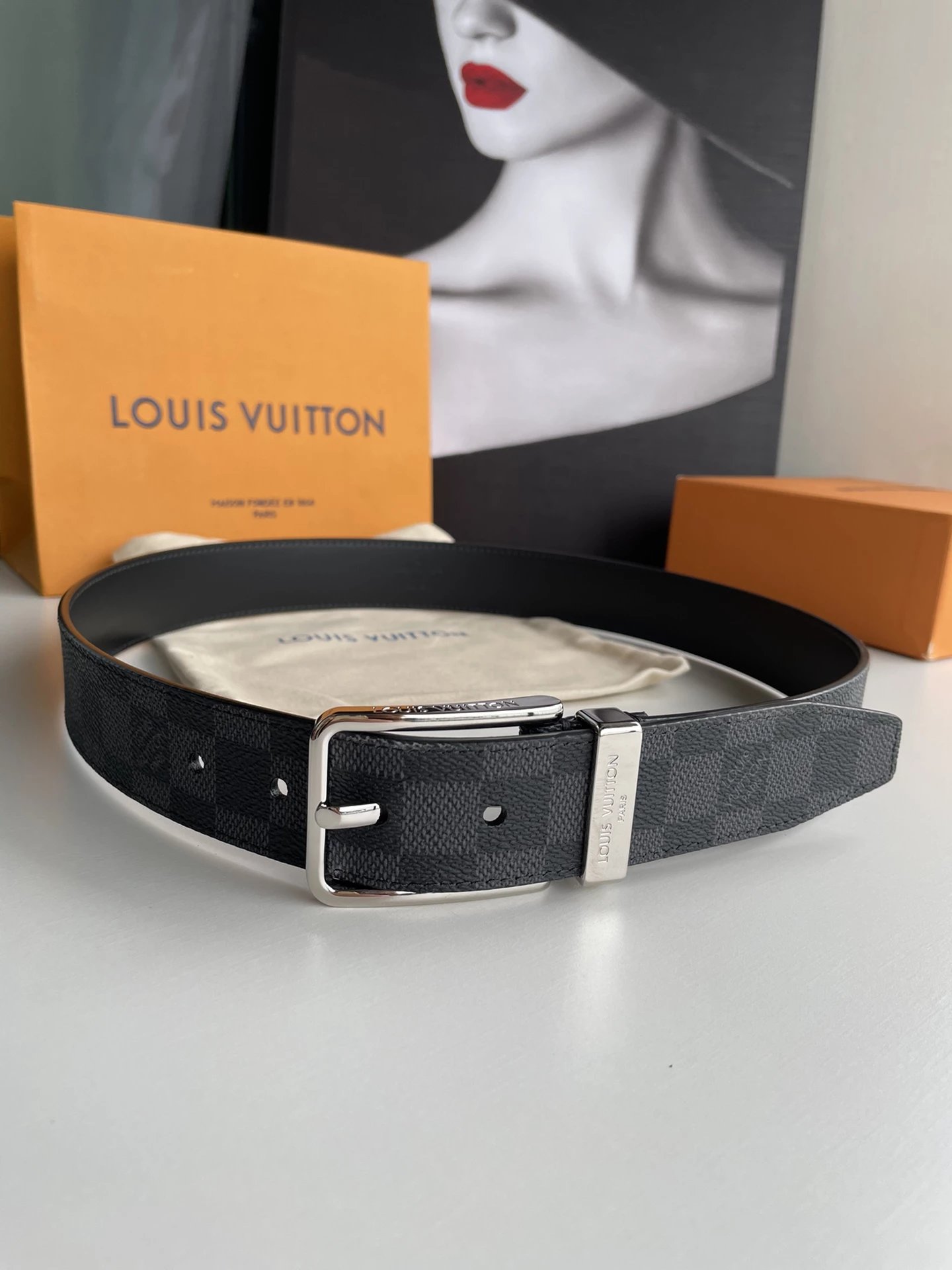 Louis Vuitton LV² Monogram Empreinte Leather Belt Black - 5