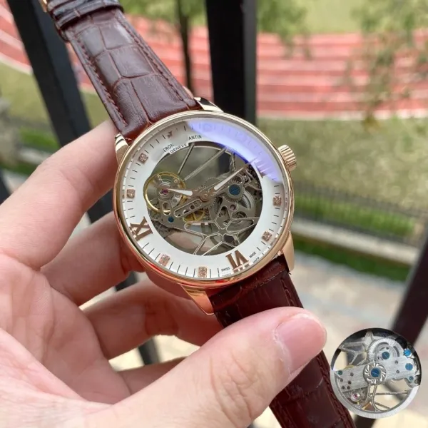 Design Hero Tantin Skeleton Mechanical Watch Silver Watches - 17