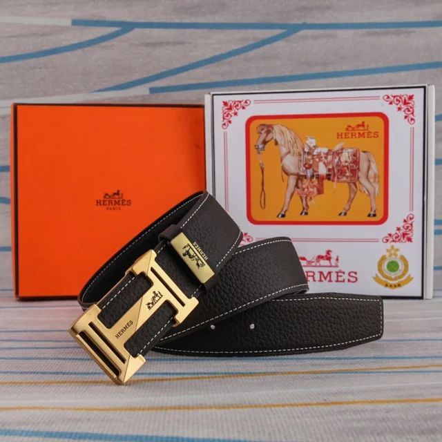 Hermès Belts Leather belt with H buckle product detail image 13
