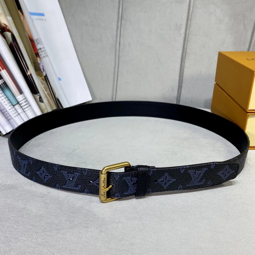 Louis Vuitton LV Initiales Reversible Belt Monogram Brown Purple Leather Belt - 5