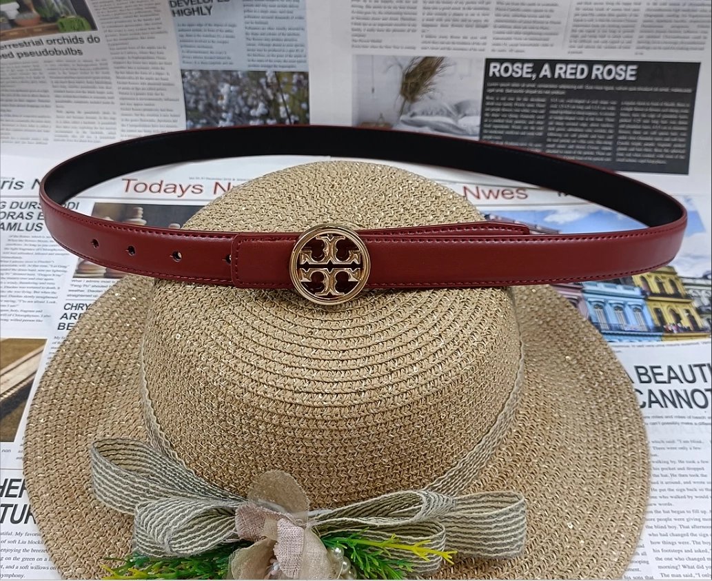 Tory Burch Miller Leather Belt Light Blue - 10
