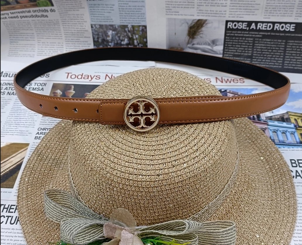 Tory Burch Miller Leather Belt Light Blue - 4