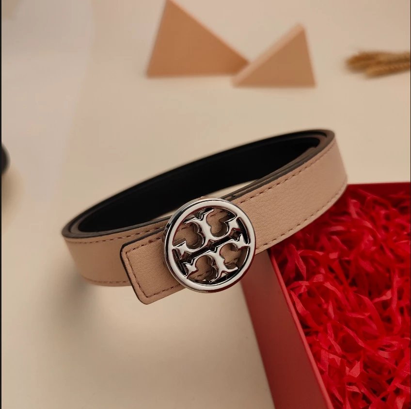 Tory Burch Miller Leather Belt Light Blue - 7