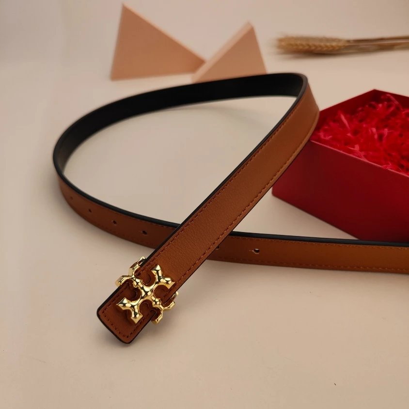 Tory Burch Miller Leather Belt Light Blue - 6