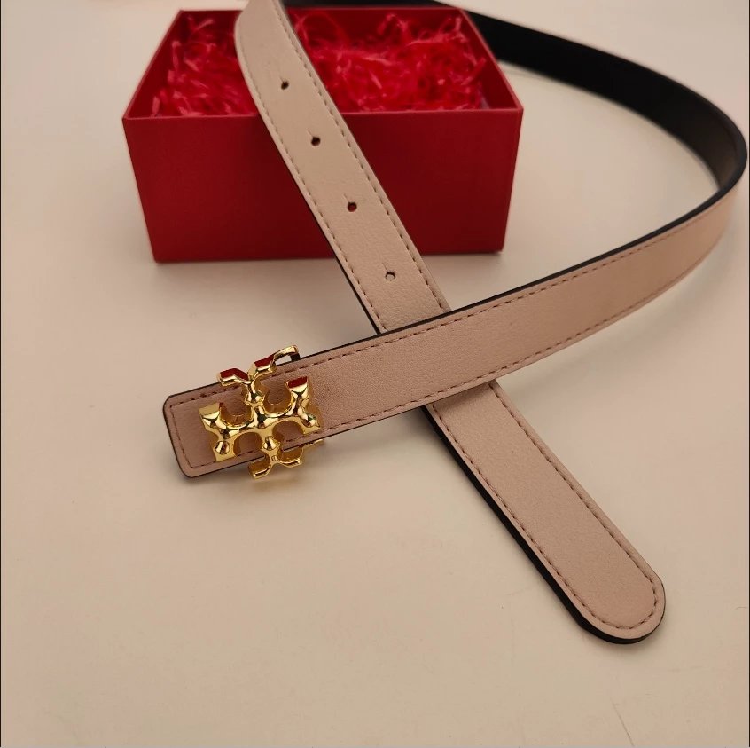 Tory Burch Miller Leather Belt Light Blue - 2