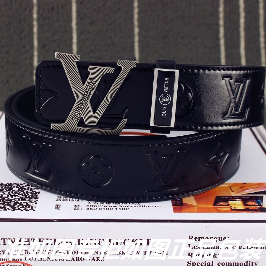 Louis Vuitton Monogram Embossed Leather Belt Black - 8