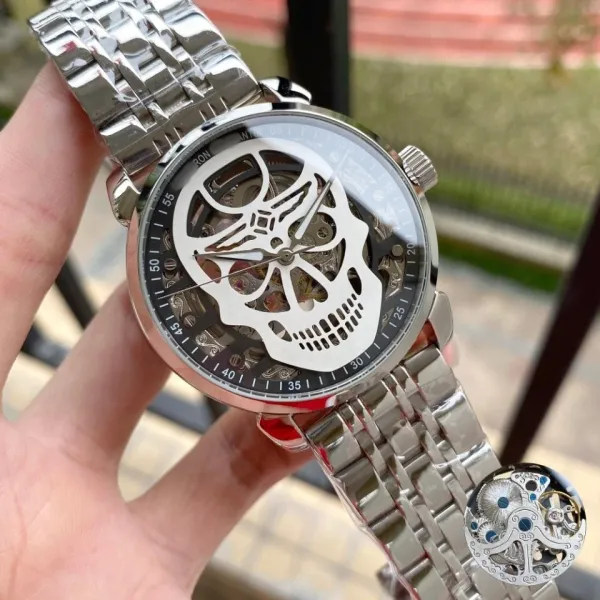 Design Hero Tantin Skeleton Mechanical Watch Silver Watches - 24