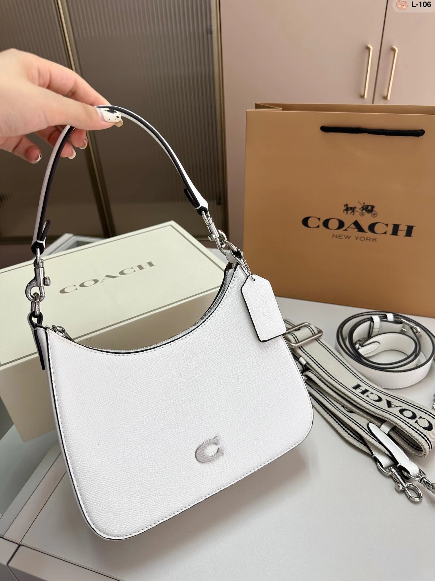 Coach Tabby Saddle Bag Black Leather Crossbody Bag - 15