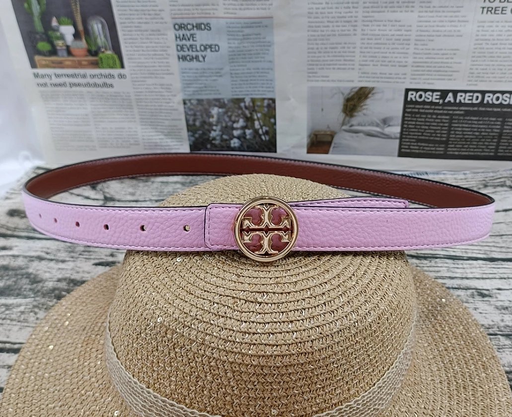 Tory Burch Miller Leather Belt Light Blue - 5