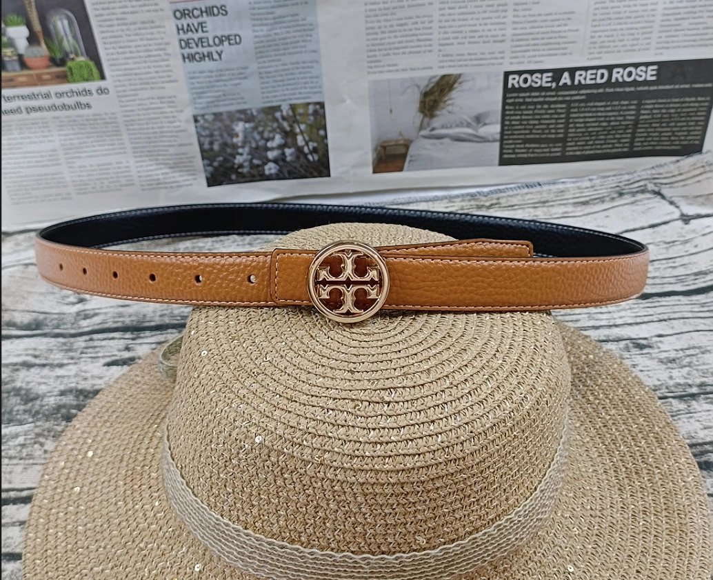 Tory Burch Miller Leather Belt Light Blue - 3