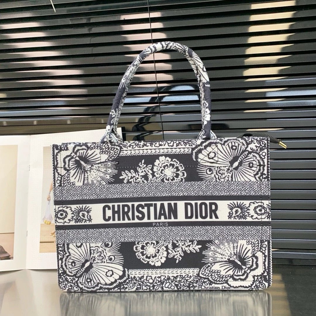 Dior Book Tote Floral Print Multicolor Handbags Tote Bag - 11
