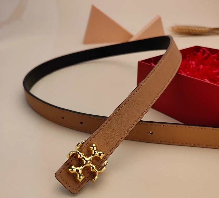 Tory Burch Miller Leather Belt Light Blue - 15